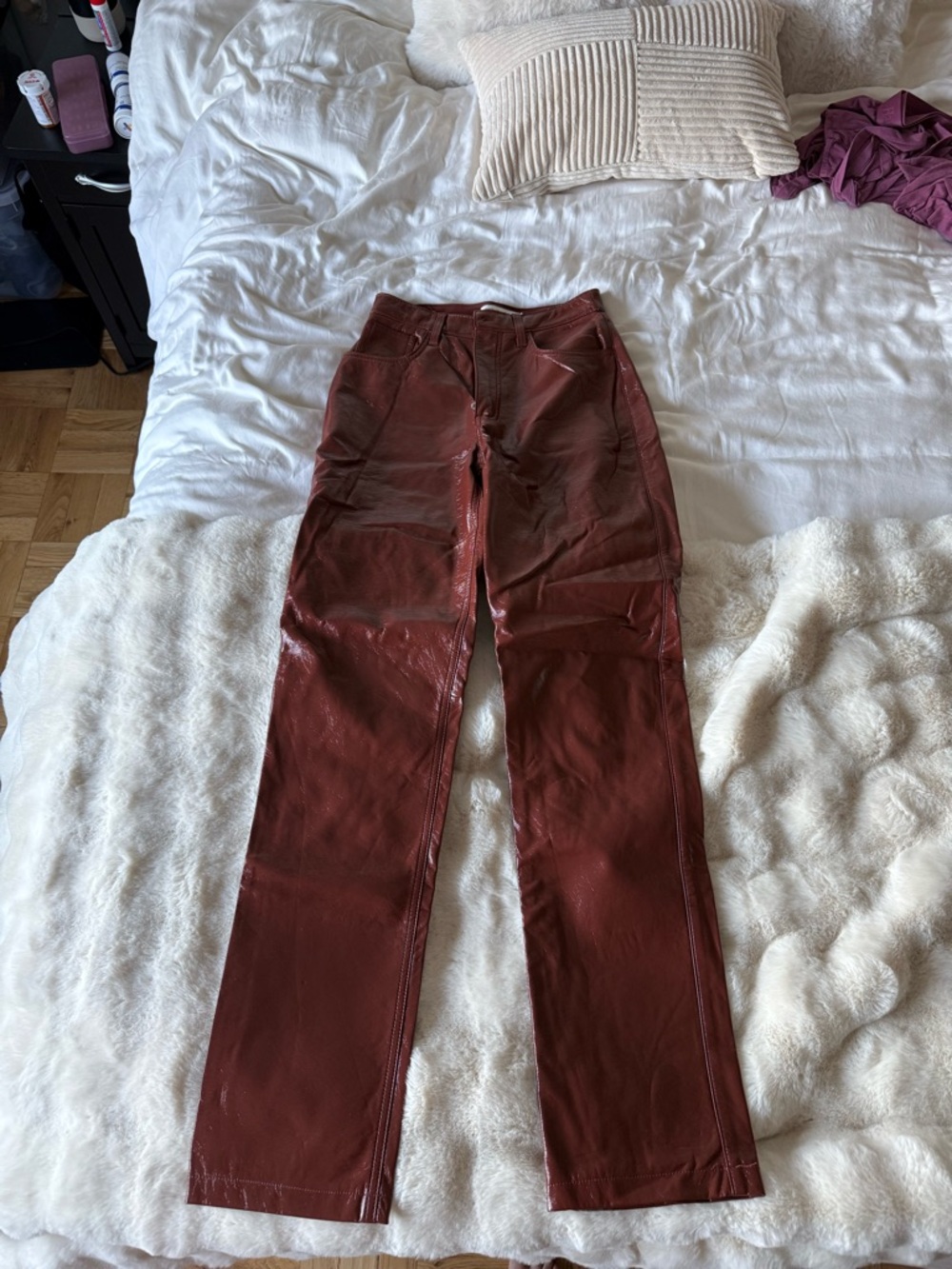 Abercrombie & Fitch Rust Leather Pants